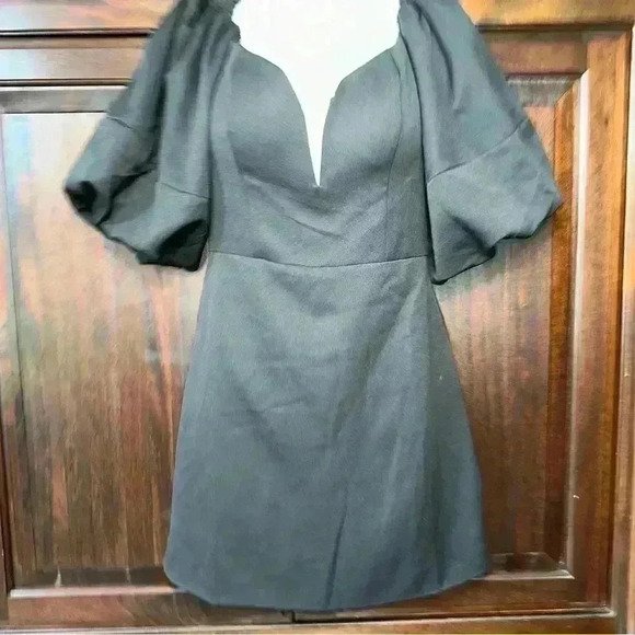 NWT! Impressions Say Less Dress In Black / Bubble Sleeves / Woman’s Small - Picture 5 of 15